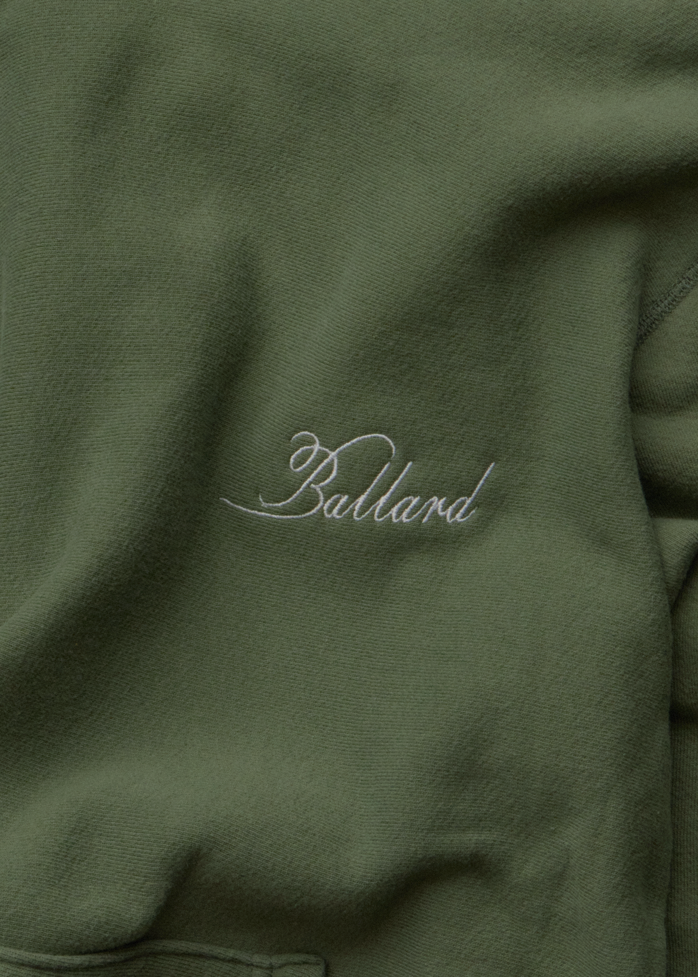 York Embroidered Script Hoodie | Sage