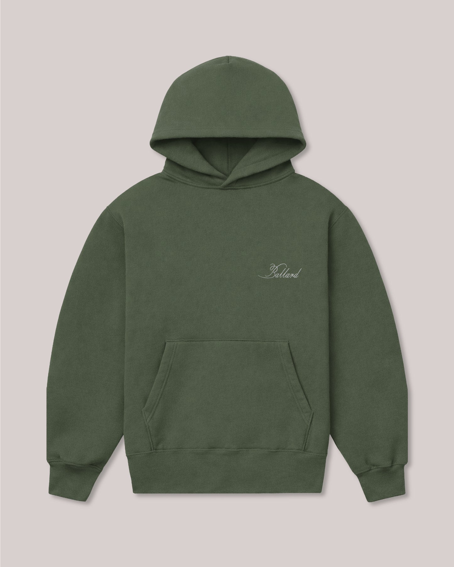 York Embroidered Script Hoodie | Sage