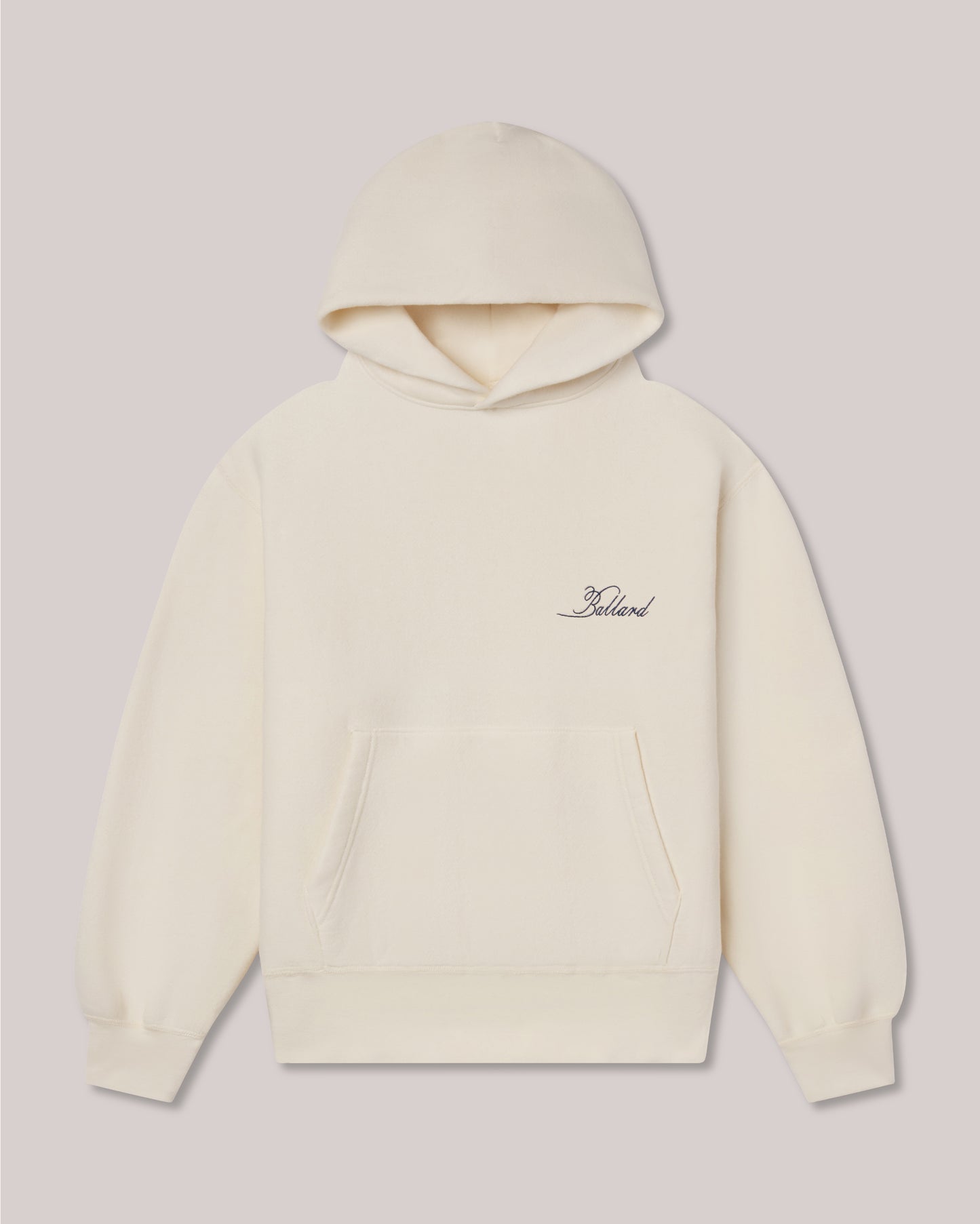 York Embroidered Script Hoodie | Bone