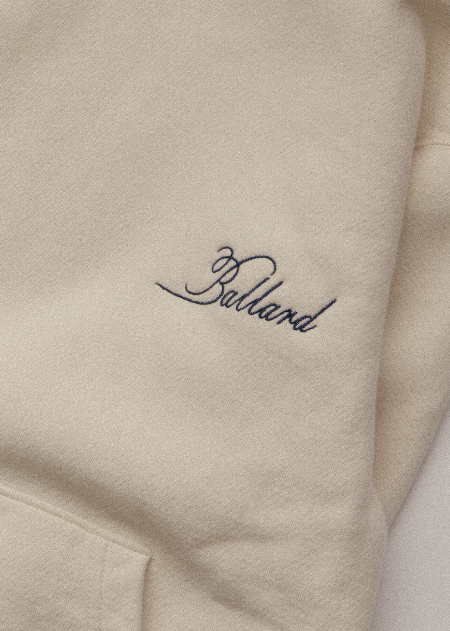 York Embroidered Script Hoodie | Bone