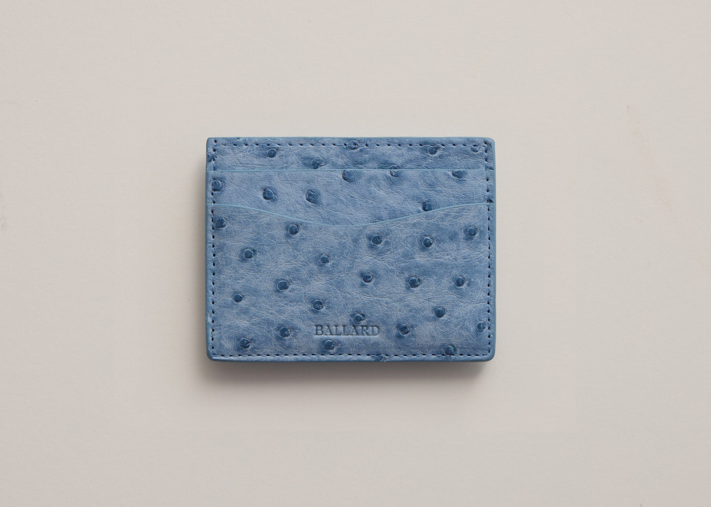 GENUINE OSTRICH CARD HOLDER | WASHED DENIM